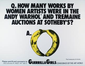How many works by women artists were in the Andy Warhol and Termaine auctions at Sotheby's?, from Portfolio Compleat