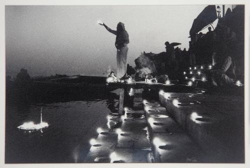 Evening Prayers on the West Bank of the Ganges, Varanasi, India, January 1998