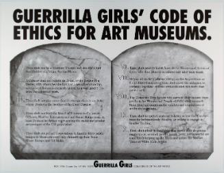 Guerrilla Girls' code of ethics for art museums, from Portfolio Compleat
