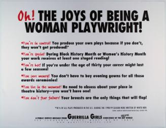 Oh! The joys of being a woman playwright!, from Portfolio Compleat