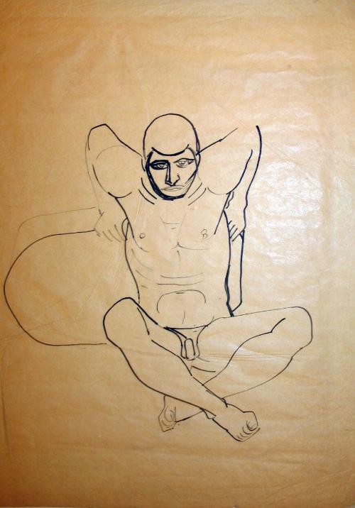 Seated Male Nude