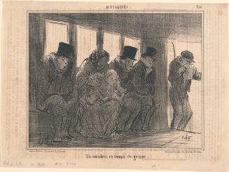 An Omnibus during the Influenza Season, plate 514 from Actualités