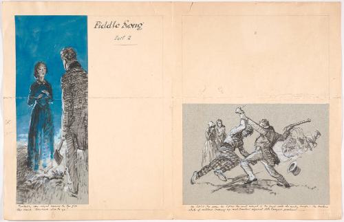 Preparatory Sketch for Illustration for "Fiddle Song" by MacKinlay Kantor