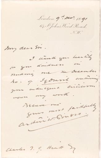 Letter to Charles Hiatt