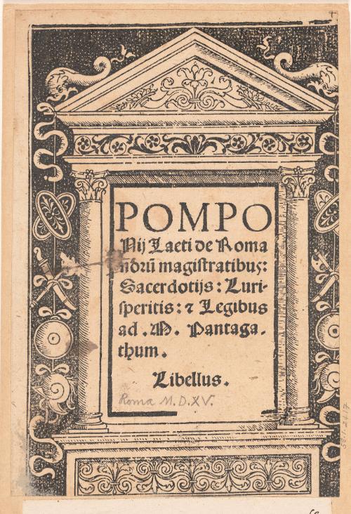 Title Page: Pomponii Laeti