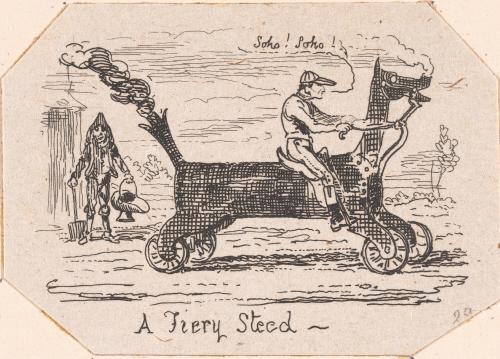 A Fiery Steed, vignette fragment from Plate 2 of Scraps and Sketches, Part II