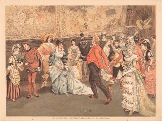 And at a Fancy Ball in the Palazzo Violini He Shone with True British Lustre (Illustration to Mr. Oakball's Winter in Florence, The Graphic, December 1882)
