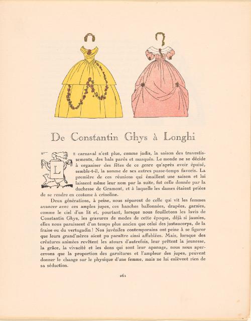 From "la Gazette Du Bon Ton": Pages 261-264: "de Constantin Ghys a Longhi"