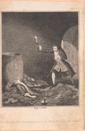 Abel Beechcroft Discovering the Body of the Miser in the Cellar, from for Miscellaneous Scraps