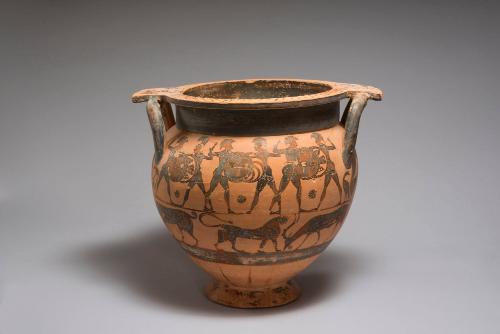 Column-Krater, with Battle, Procession