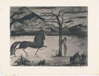 Horse and Woman in Landscape