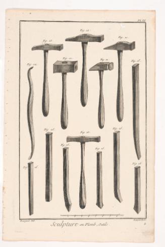 Sculpture in lead, Tools from the Encyclopédie