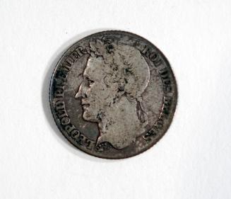 1 Franc with Profile Portrait of King Leopold I (obverse) and Wreath (reverse)