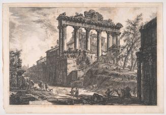 View of the So-called Temple of Concord with the Temple of Saturn, on the Right the Arch of Septimius Severus, from Views of Rome