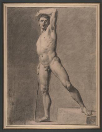 Standing Man, His Left Arm Raised Above his Head 
