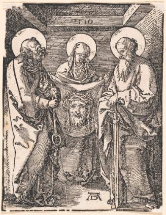 Veronica between Saints Peter and Paul, from the Small Woodcut Passion