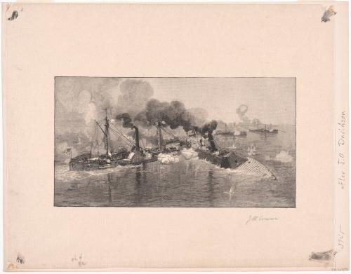U. S. Gunboat "Sassacus" Ramming Confederate "Albemarle"