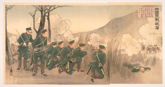 On March 27, near Dingzhou, Cavalrymen from Both Sides Attack Each Other on Foot, with Our Most Brave Forces Sending the Enemy into Great Disarray, from the series News of the Russo-Japanese War