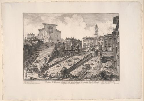 View of the Capitoline Hill with the steps to the Church of S. Maria in Aracoeli