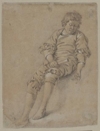 Study of a seated boy, gazing downward