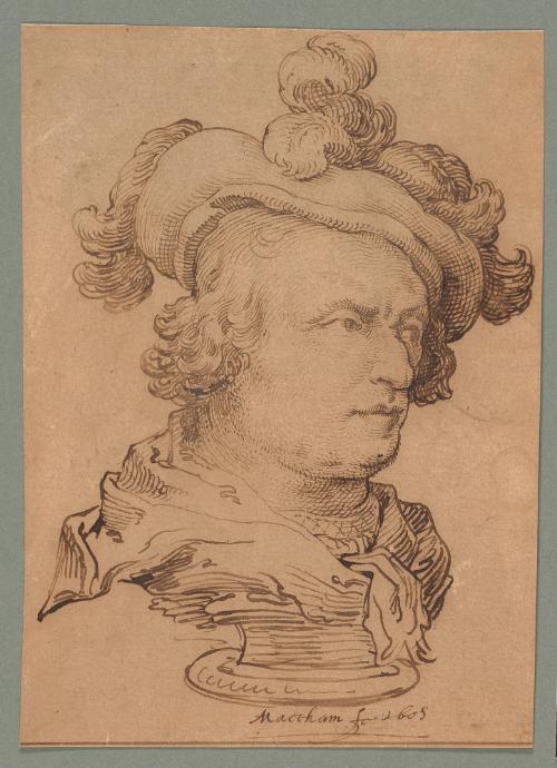 Man with Plumed Hat, Depicted as Sculpted Bust