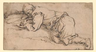 Study of a man asleep on the ground