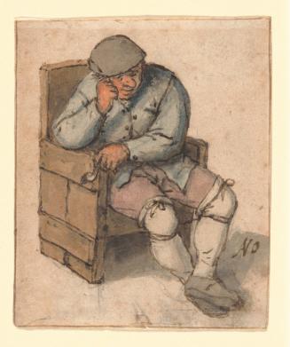Study of a Seated Man Holding a Pipe