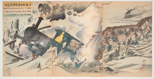 Telegraphic Record of the Russo-Japanese War on the Ice of Lake Baikal in Russia, a Steam Locomotive and its Cars Sank, Killing Tens of Officers and Soldiers, Russia's Transport Capacity was Greatly Damaged