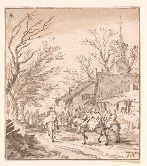 Villagers Playing Pulling-the-Goose