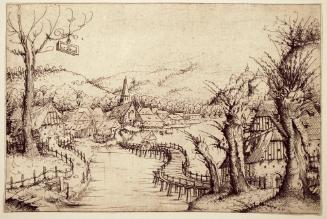 Landscape with a Winding Wooden Bridge