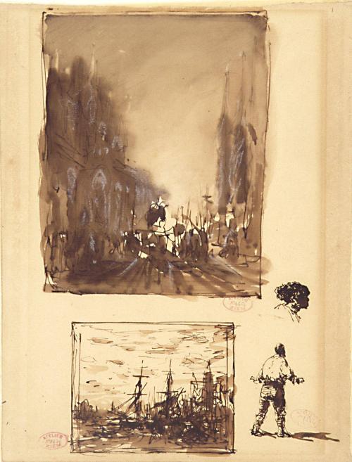 Two Venetian Views; Two Studies of Men