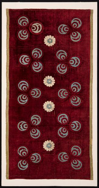 An Italian velvet panel with Ottoman embroidery