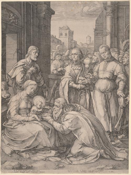 The Adoration of the Magi, in the Manner of Lucas van Leyden, no. 5 from The Life of the Virgin