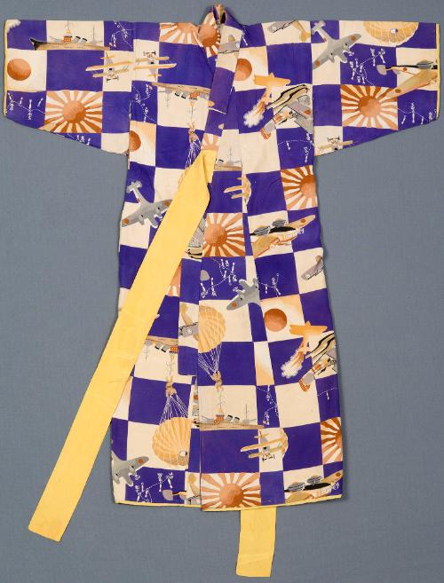 Boys’ Formal Wear (Haregi) Decorated with Bombers, Maps, Paratroopers, and Imperial Flags