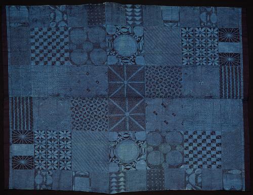 Adire Cloth (“Olokun”) with Geometric Shapes and Natural Motifs
