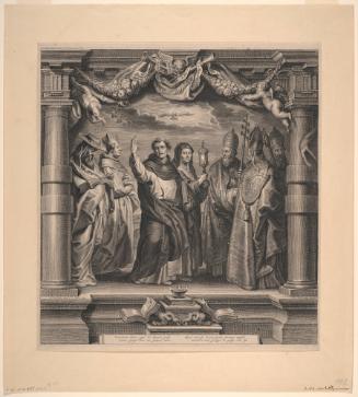 The Fathers of the Church, with Saint Claire and St. Dominic
