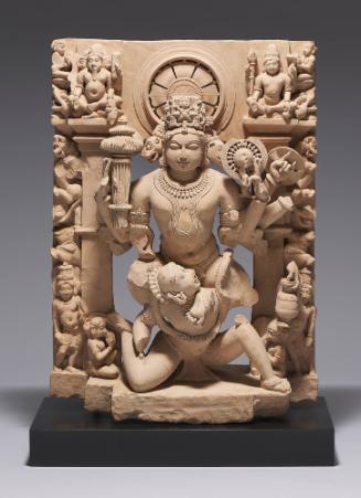 Vishnu Trimurti Seated on Garuda