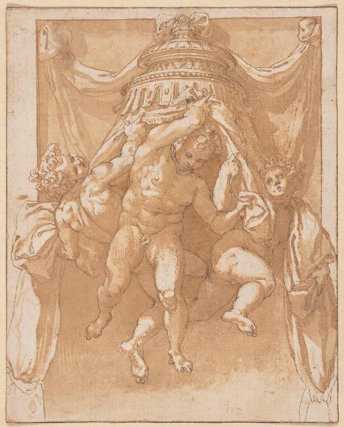 Putti Supporting a Baldacchino