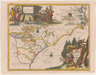 Map of Florida and Virginia, from Montanus’, 1671 publication The New and Unknown World, also issued in an English edition by John Ogilby