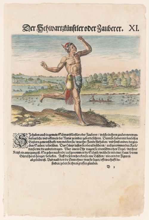 The Conjurer, plate 11, from Thomas Harriot’s A Brief and True Report of the New Found Land of Virginia, German edition