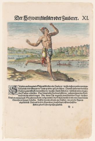 The Conjurer, plate 11, from Thomas Harriot’s A Brief and True Report of the New Found Land of Virginia, German edition