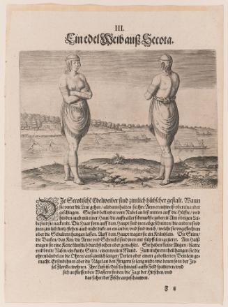 One of the Chief Ladies of Secota, plate 3, from Thomas Harriot’s A Brief and True Report of the New Found Land of Virginia, German edition