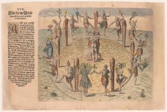 The Dances used at their High Feasts, plate 17, from Thomas Harriot’s A Brief and True Report of the New Found Land of Virginia, German edition