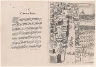 The Town of Secota, plate 20, from Thomas Harriot’s A Brief and True Report of the New Found Land of Virginia, Latin edition