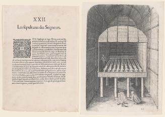 The Tomb of their Weroans or Chief Lords, plate 22, from Thomas Harriot’s A Brief and True Report of the New Found Land of Virginia, French edition