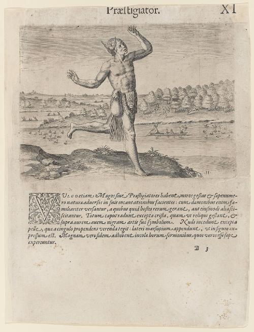 The Conjurer, plate 11, from Thomas Harriot’s A Brief and True Report of the New Found Land of Virginia, Latin edition