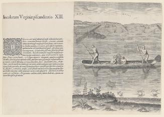 The Manner of Fishing in Virginia, plate 13, from Thomas Harriot’s A Brief and True Report of the New Found Land of Virginia, Latin edition