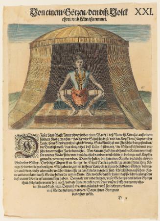 The Idol Kiwasa, plate 21, from Thomas Harriot’s A Brief and True Report of the New Found Land of Virginia, German edition