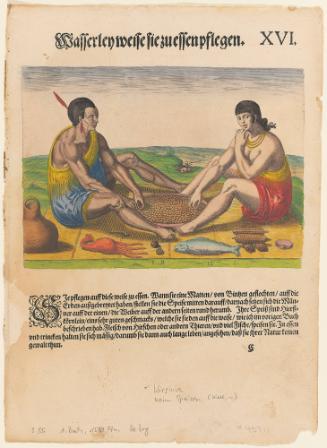 The Sitting at Meat, plate 16, from Thomas Harriot’s A Brief and True Report of the New Found Land of Virginia, German edition