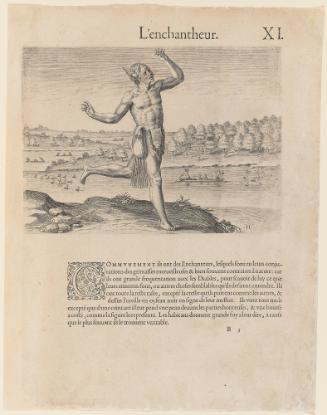 The Conjurer, plate 11, from Thomas Harriot’s A Brief and True Report of the New Found Land of Virginia, French edition